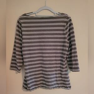 Albion Green and White Long Sleeve Skater Tee